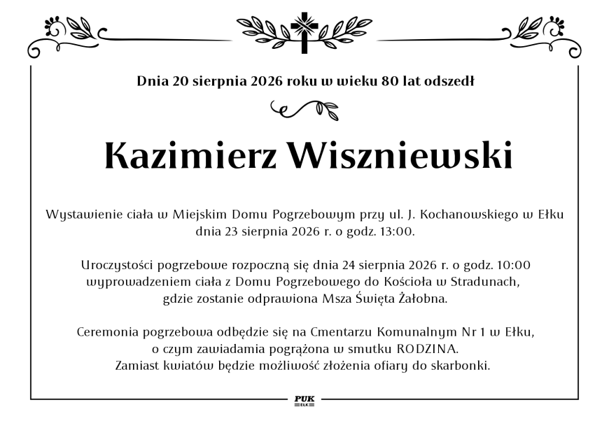 Kazimierz Wiszniewski - nekrolog